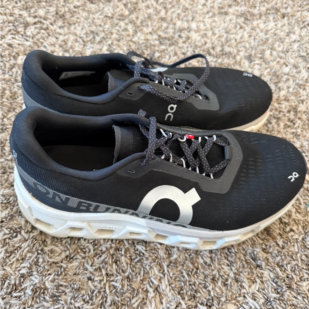 On Running Cloudmonster Women’s Black and White Athletic Shoes